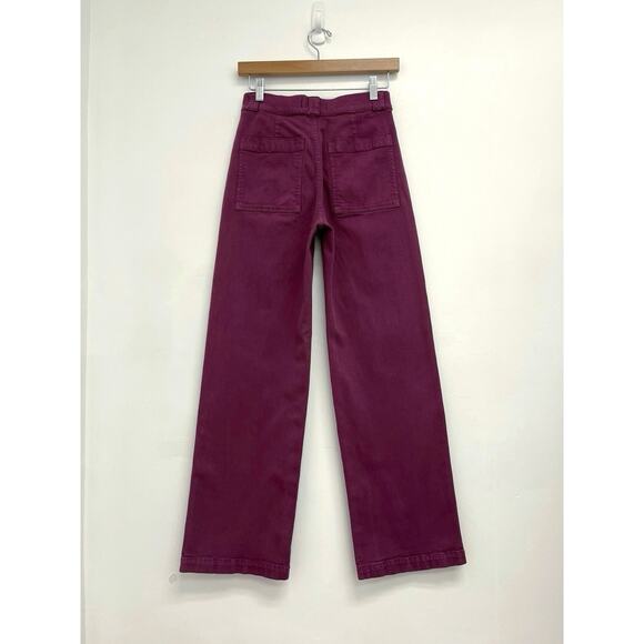 Madewell Emmett Wide-Leg Full Length Canvas Garment-Dyed Pants Iris Bloom - 25 - Picture 3 of 13